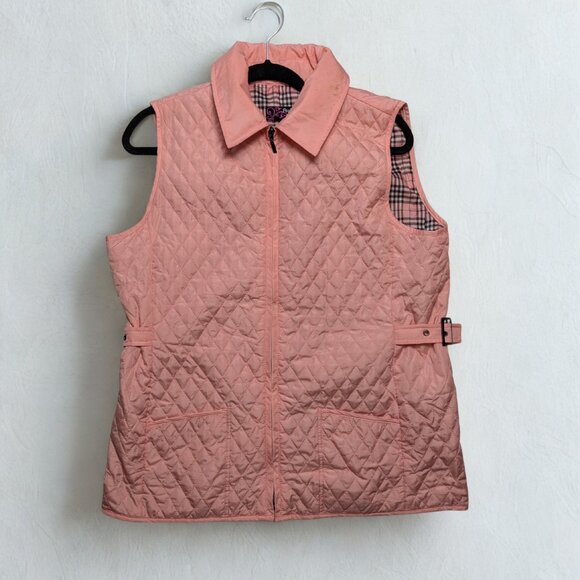 2 for $30 Peck & Peck Weekend Women's Size Large Pink Quilted Light Weight Vest - Picture 3 of 8